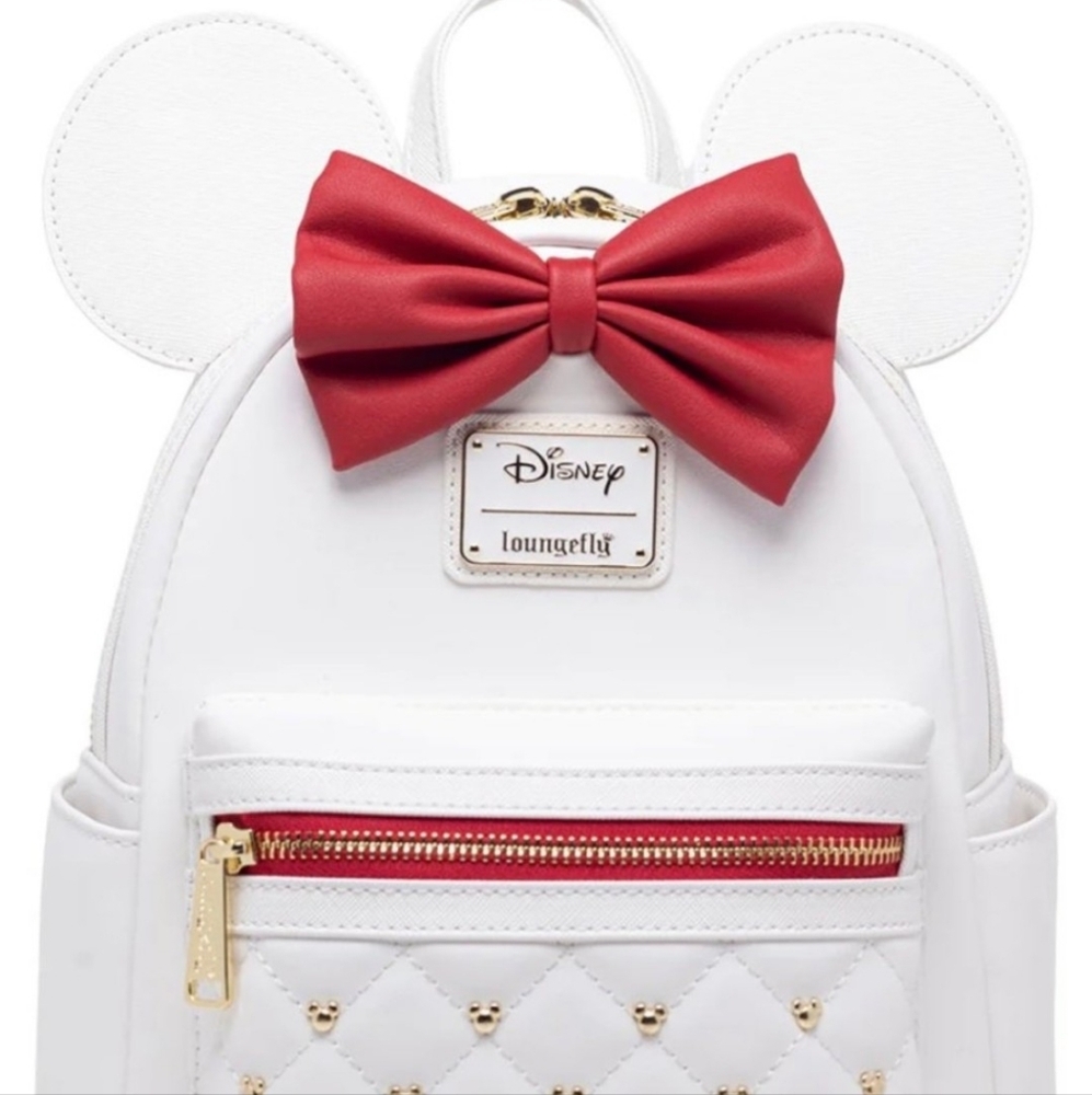 Loungefly Disney White and Red Bow Kids Backpack